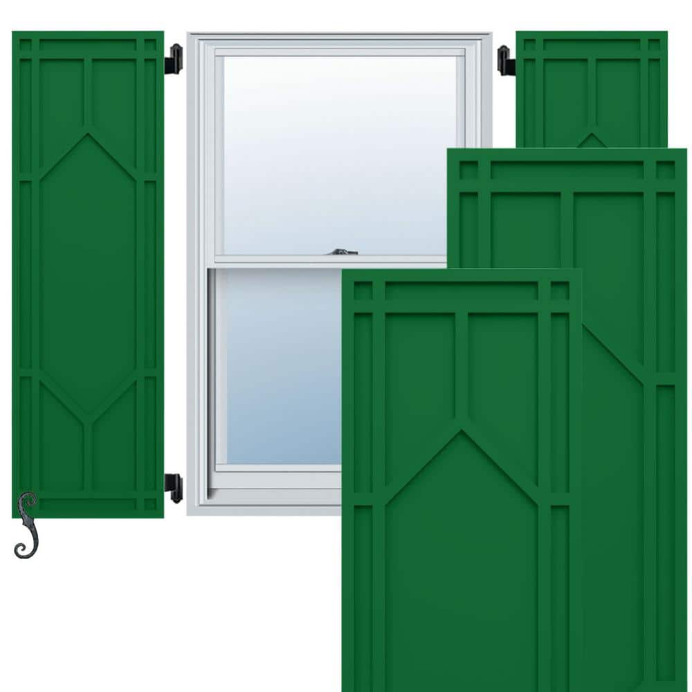 EnduraCore Shaker 12-in W x 31-in H Raised Panel Composite Shutters Pair in Viridian Green price history on PriceWatchPro