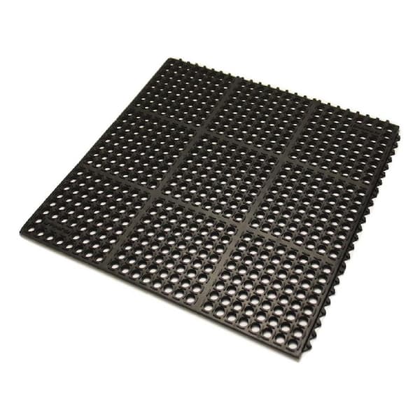 Rubber-Cal Kitchen Mat Black 0.375 in. T x 36 in. W x 60 in. L Rubber Non-Slip  Kitchen Mat 03-181-BK - The Home Depot