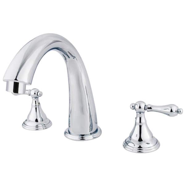 Kingston Brass Vintage 2-Handle Deck Mount Roman Tub Faucet in Polished ...