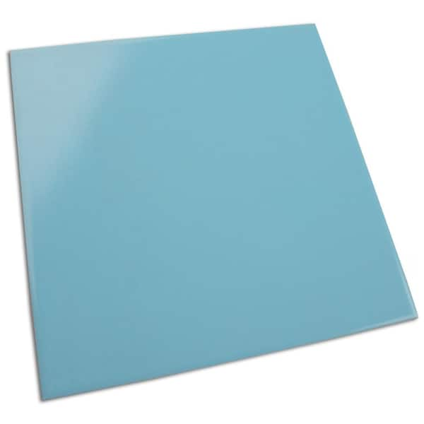 Monocolor Celeste 7-7/8 in. x 7-7/8 in. Ceramic Floor and Wall Take Home Tile Sample