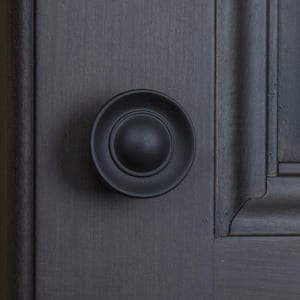 1 in. Dia Matte Black Small Round Ring Button Cabinet Knob (10-Pack)