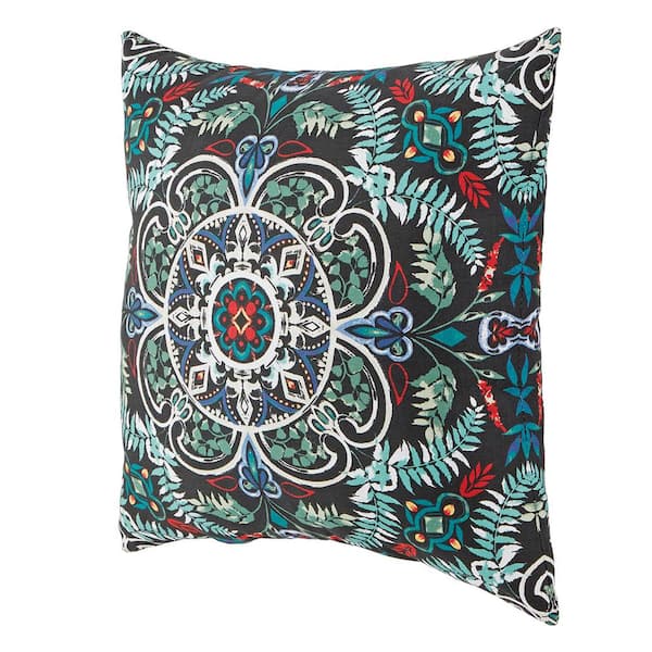 Hampton Bay 18 in. x 18 in. Hamuera Medallion Square Outdoor Throw Pillow 8903041019 The Home
