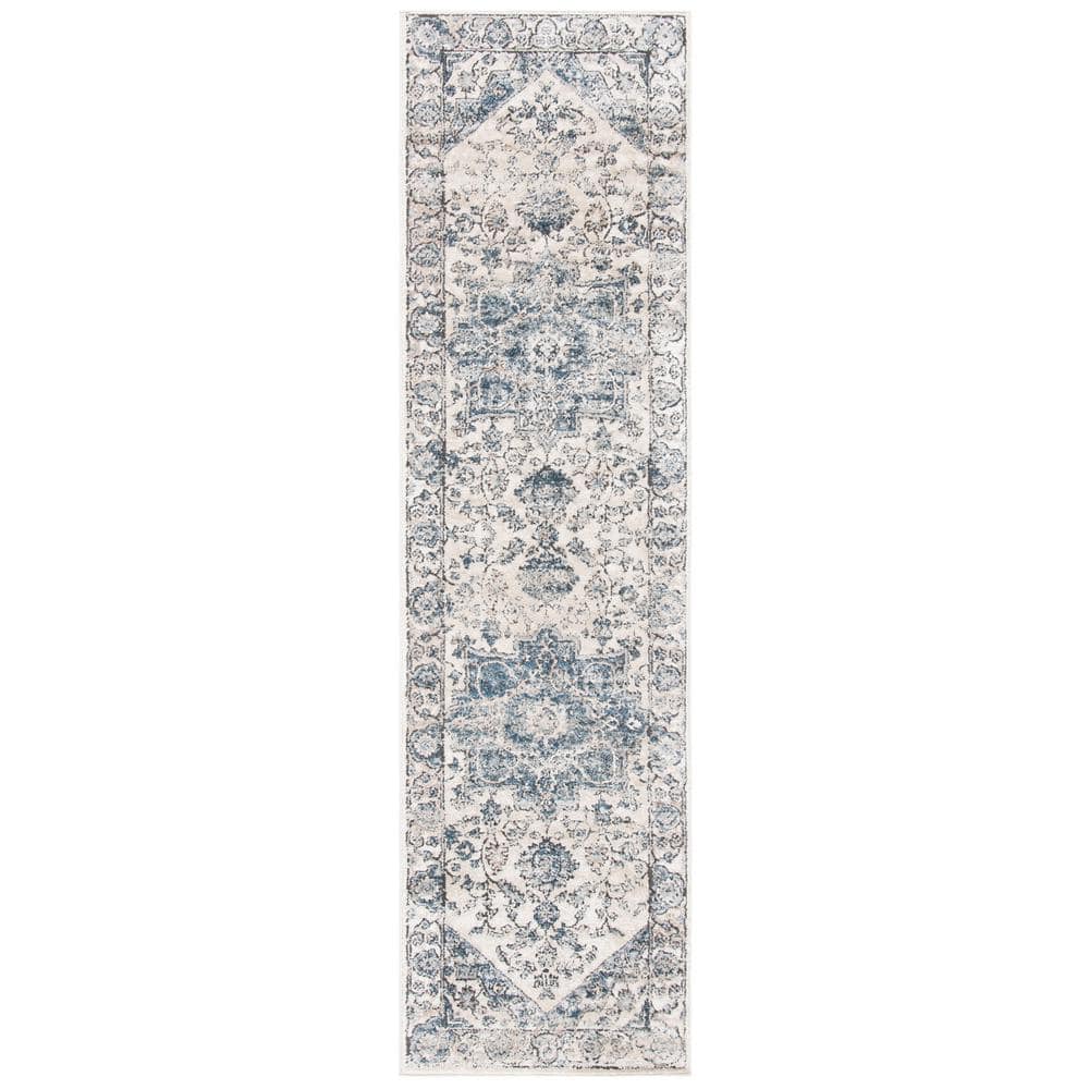 Ivory Medallion 27'' Synthetic Stain-Resistant Area Rug