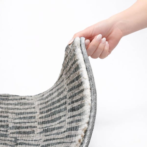 Dream Shag Premium Machine Washable Abstract ADS674 Charcoal 9 ft. x 12 ft. Area Rug