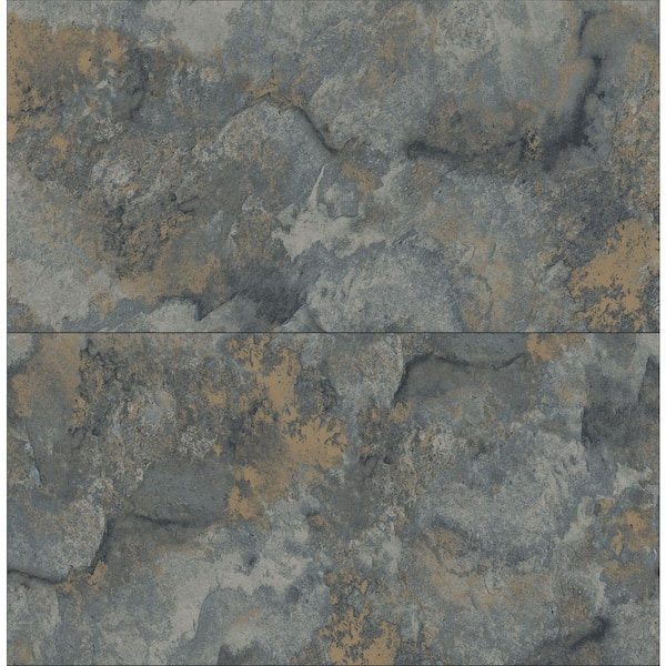 Advantage Aria Blue Marbled Tile Textured Non-Pasted Non-Woven Wallpaper Sample