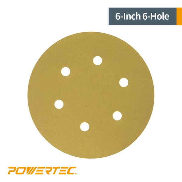 100 Pack, 80 Grit 6" x 8 Hole Gold Hook and Loop Grip Sanding Discs 100 Pack, 80 Grit 6" x 8 Hole Gold Hook and Loop Grip Sanding Discs