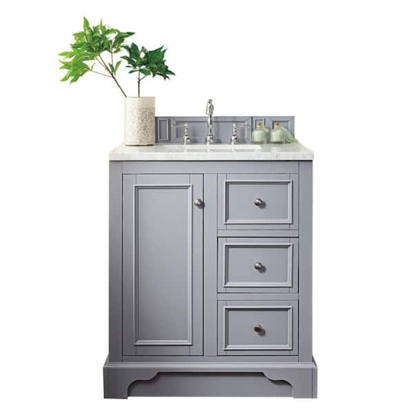 James Martin Vanities De Soto 31.3 in. W x 23.5 in. D x 36.3 in. H Bathroom Vanity in Silver Gray with Eternal Jasmine Pearl Quartz Top