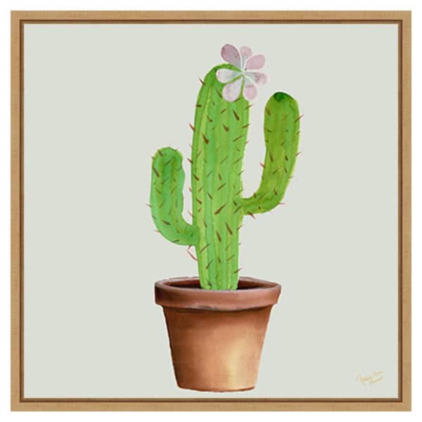 Amanti Art Succulent Symphony I by Marie Elaine Cusson 22 in. W x 22 in. H. Canvas Wall Art Print Framed in Brown