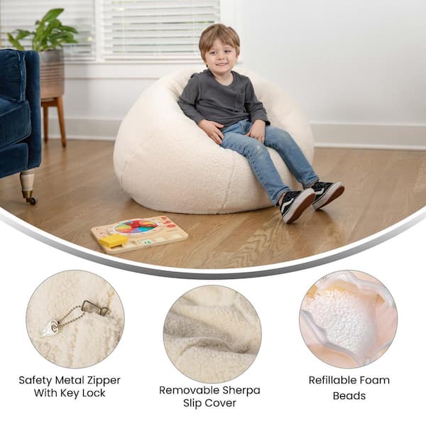 Carnegy Avenue Natural Sherpa Fabric Bean Bag