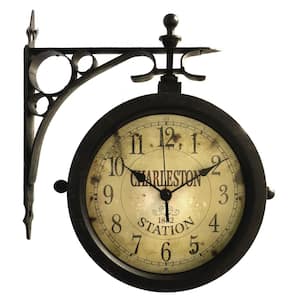 Charleston 8 in. x 8 in. Round Outdoor Wall Clock