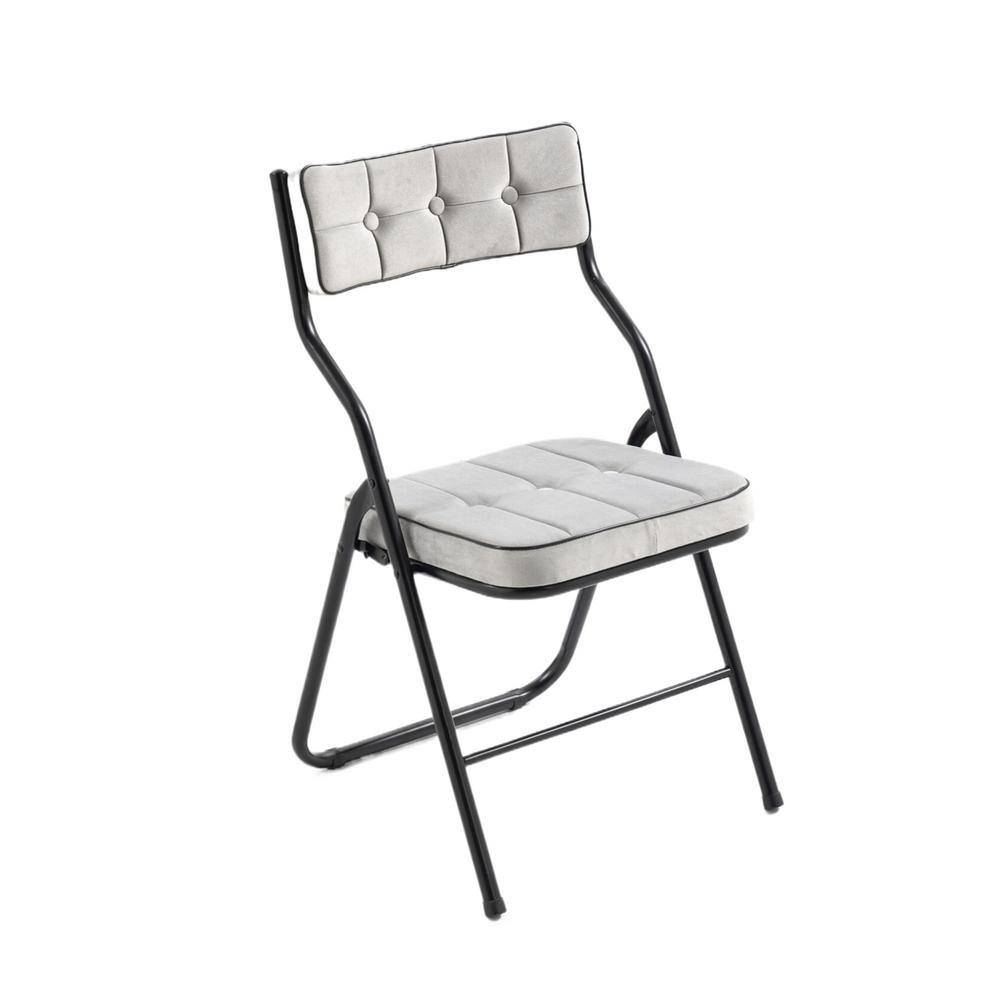 Moonmiss Steel Stackable Folding Dining Chairs with Padded Seats, Set of 4