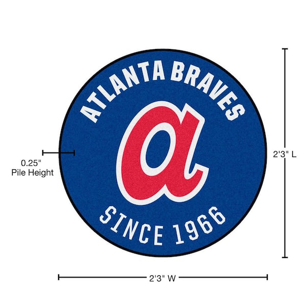 FANMATS Atlanta Braves Blue 2 ft. x 2 ft. Round Area Rug 2040