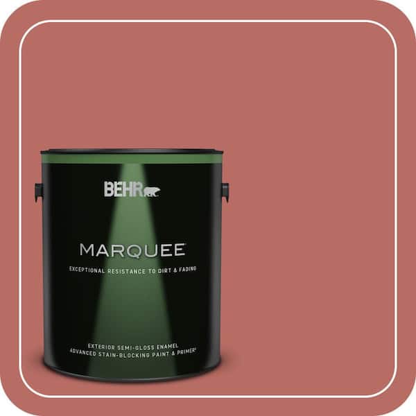 BEHR MARQUEE 1 gal. #MQ4-34 Hacienda Tile Semi-Gloss Enamel Exterior Paint & Primer