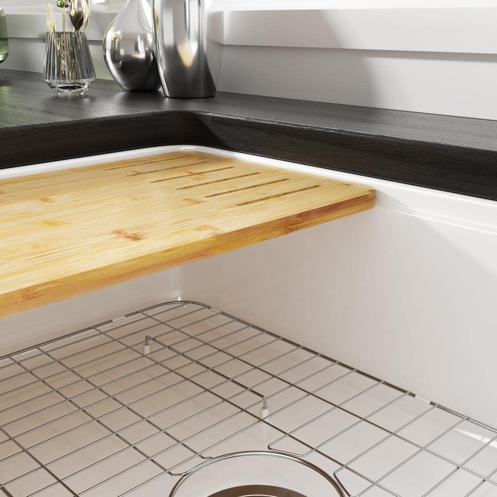 Yorkshire 30" White Fireclay Farmhouse Kitchen Sink with Accessories