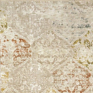 Hudson 9 ft. X 12 ft. Beige/Multi Oriental Indoor Area Rug