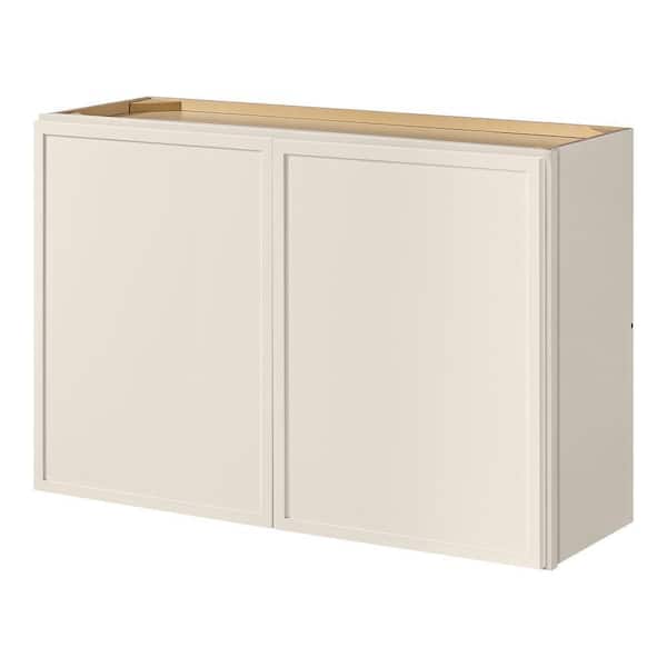 Leyton 36 in. W x 12 in. D x 24 in. H Ready to Assemble Plywood Slim Shaker Wall Bridge Kitchen Cabinet in Antique White