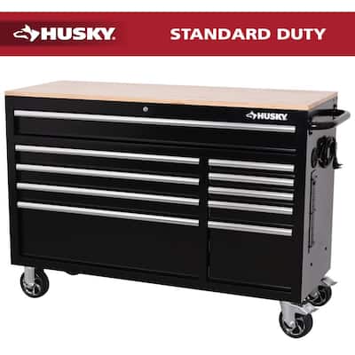 Modular Tool Storage 52 in. W x 20 in. D Standard Duty Black Mobile Workbench Cabinet