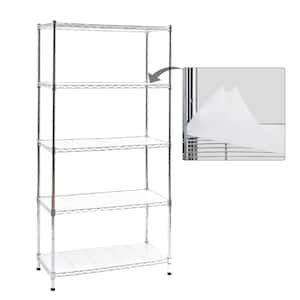 Chrome 5-Tier Carbon Steel Wire Garage Storage Shelving Unit NSF Certified (30 in. W x 60 in. H x 14 in. D)
