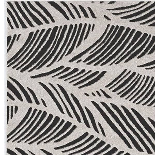Black, White 3 ft. x 5 ft. Woven Polypropylene Rectangle Indoor/Outdoor Area Rug
