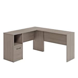 Beginnings 51.024 in. Silver Sycamore L-Shaped Desk