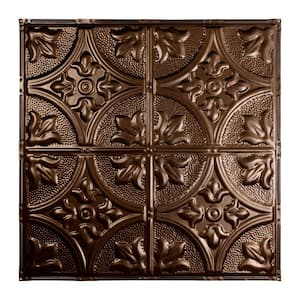 Jamestown 2 ft. x 2 ft. Nail Up Metal Ceiling Tile in Bronze Burst (Case of 5)