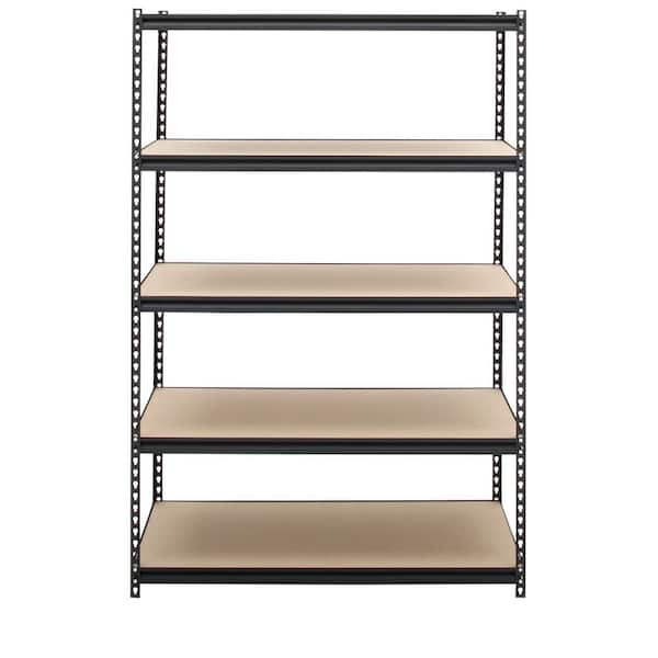 Edsal 33 in. H x 44 in. W x 16 in. D 2-Shelves 6-Bin Shelving Rack in Black  IBU301642 - The Home Depot