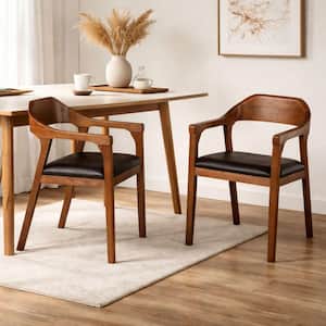 Rasmus Dining Armchairs Brown/Chestnut Wire-Brush Finish (Set of 2)