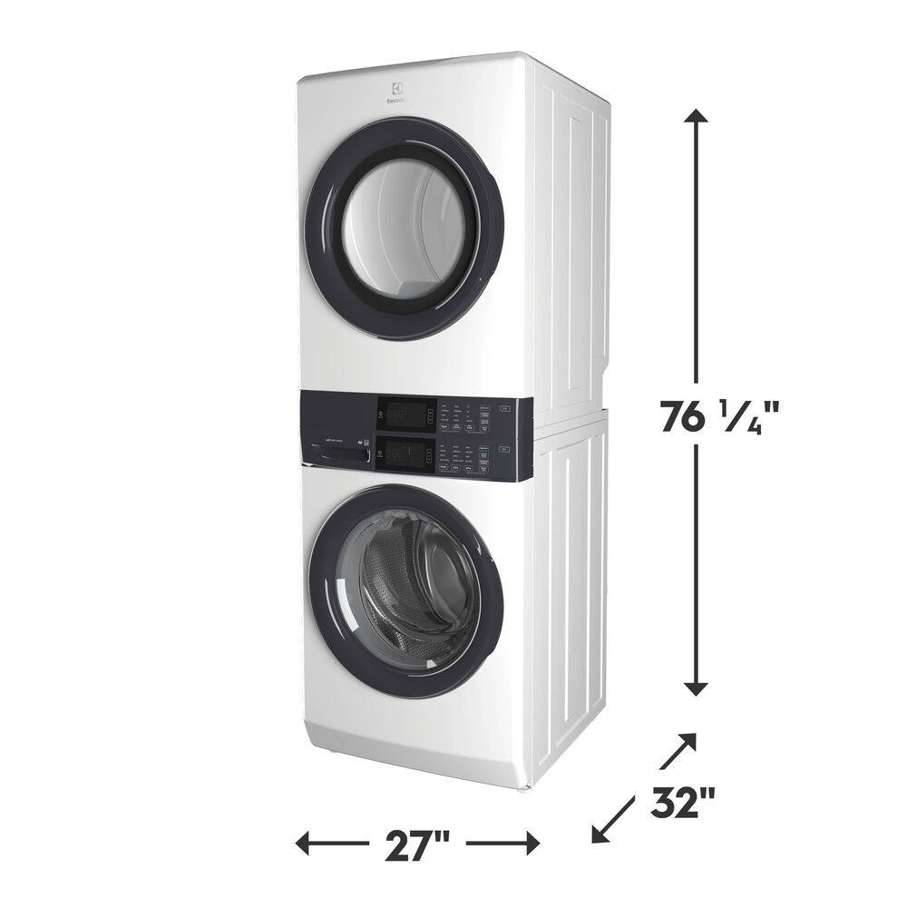 White Gas Stacked Washer and Dryer Set with Energy Star