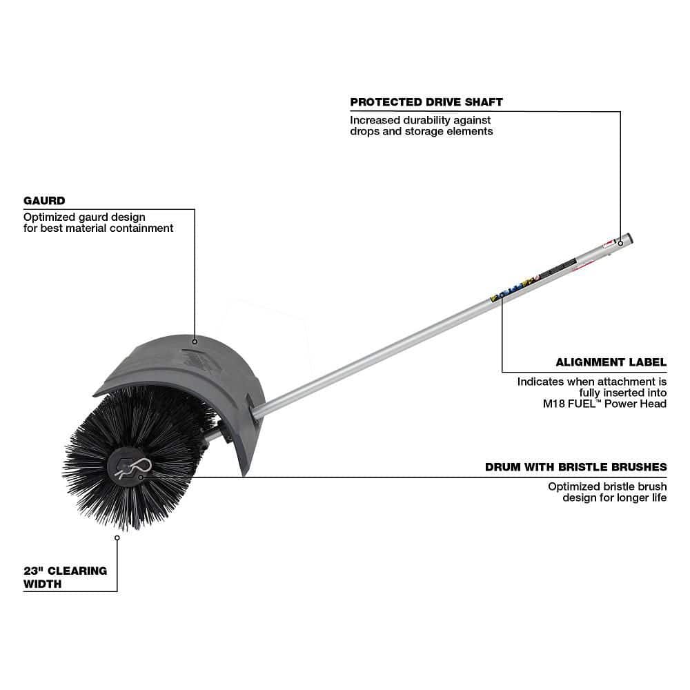 Milwaukee M18 Fuel QUIK-LOK Bristle Brush Attachment 23.5 Inch