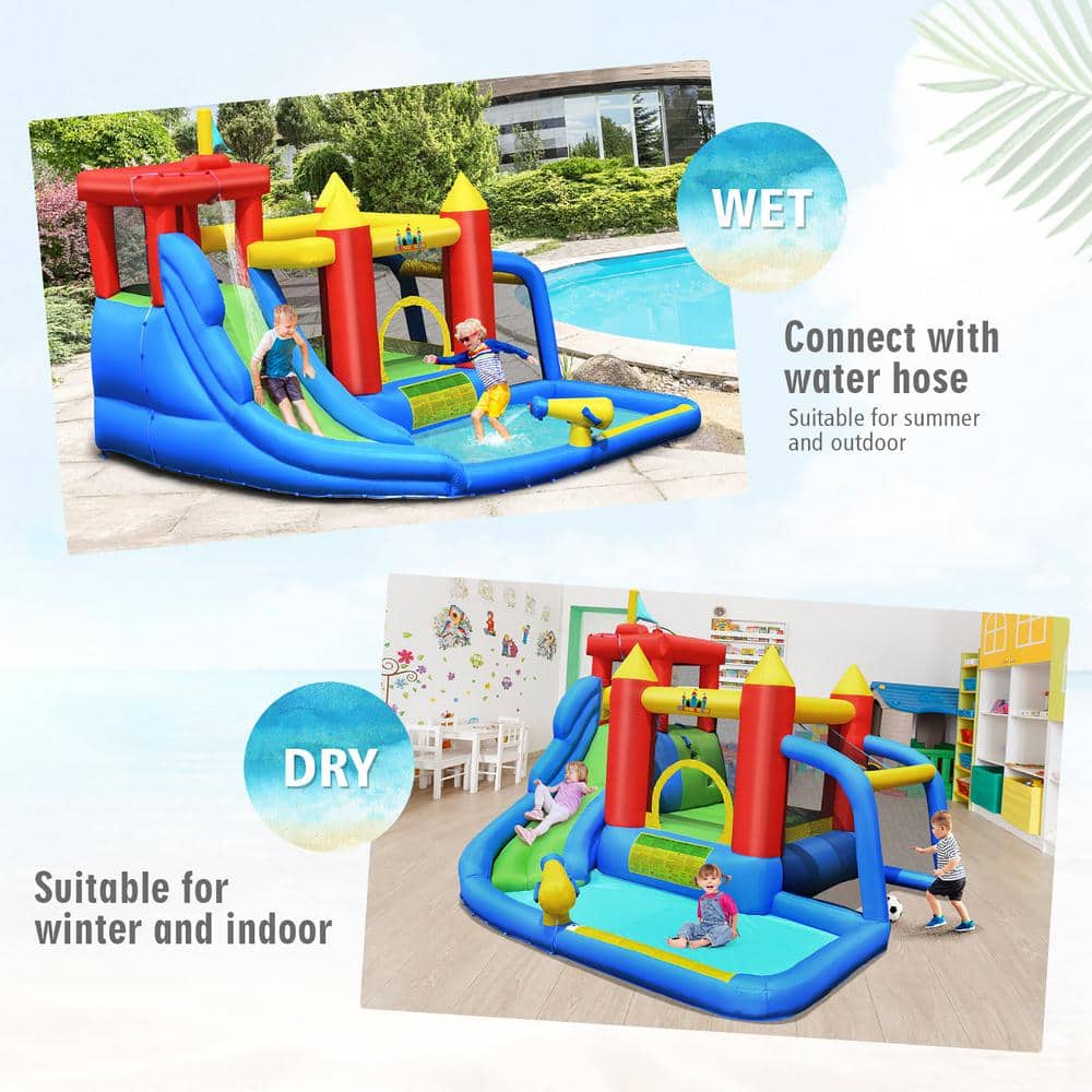 Colorful Inflatable Bounce House with Slide and Pool
