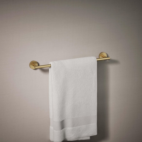 Elate 18 in. Wall Mount Towel Bar in Vibrant Brushed Moderne Brass