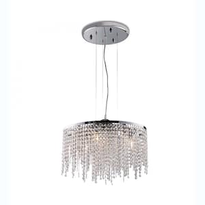1-Light Integrated LED Transparent Chandelier, Fancy Hanging Ceiling Lamps Luxury Pendant Light Crystal Chandelier