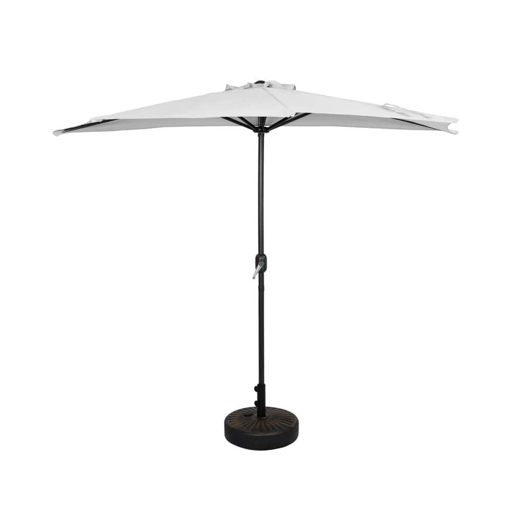 WESTIN OUTDOOR Fiji 9 ft. Market Half Patio Umbrella with Bronze Round