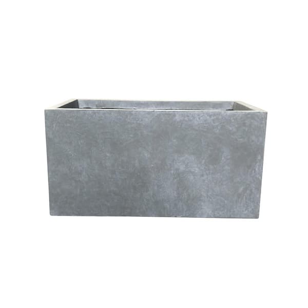 KANTE Small Modern Low Outdoor Planter 23" L Slate Gray Lightweight Concrete 