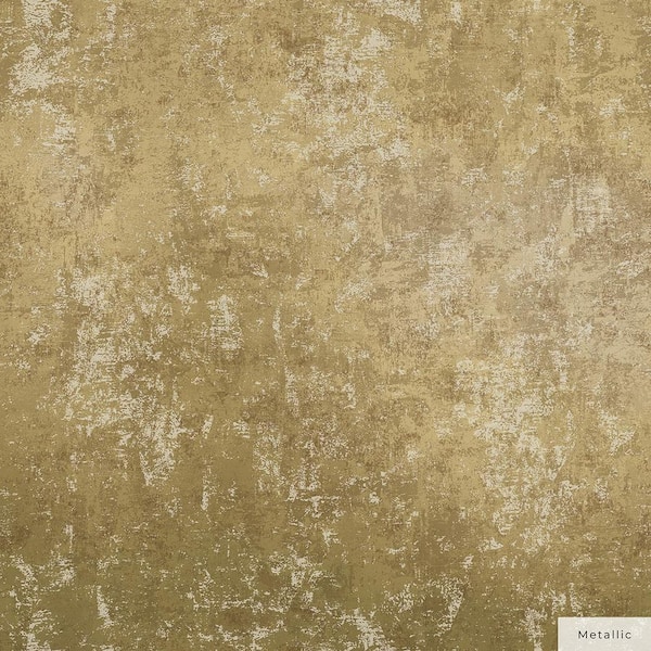 Metallic Gold Distressed Gold Leaf Vinyl Peel and Stick Wallpaper Roll (Covers 28 sq. ft.)