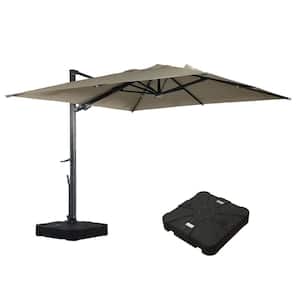 人気カラーの Mondawe 10 ft. Square Aluminum Cantilever Outdoor Tilt Patio テーブル・チェア・ハンモック