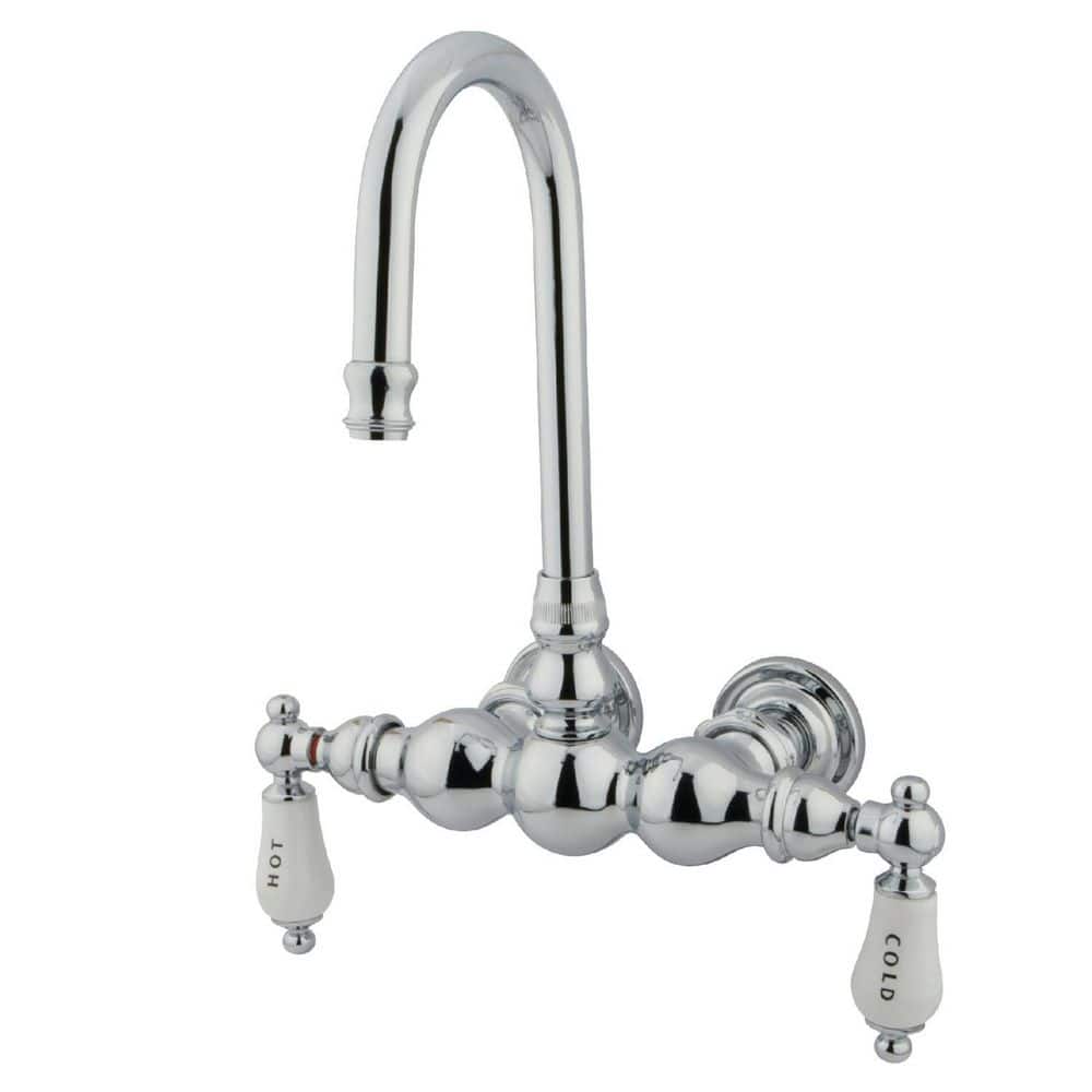 Vintage 2-Handle Wall-Mount Clawfoot Tub Faucets in Polished Chrome price history on PriceWatchPro