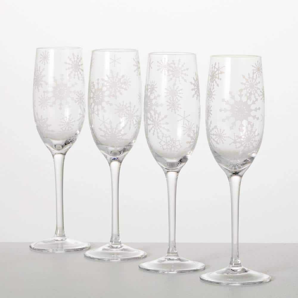Large Scissor-Cut Glass Champagne Flute, 12 oz. - Hudson Grace