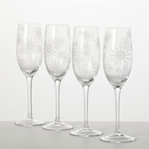 6 oz. Holiday Champagne Flute - Set of 4; Clear
