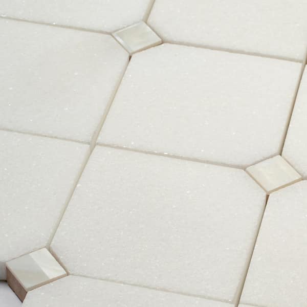 Apollo Tile Winterland Pearl White 11-in x 11-in Polished Composite Hexagon Patterned Floor and Wall Tile (4.51-sq. ft/ Carton)
