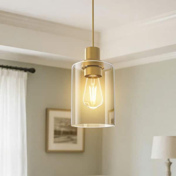 4 in.1-Light Gold Modern Pendant Light Farmhouse Hanging Fixture for Kitchen Island and Dining Room