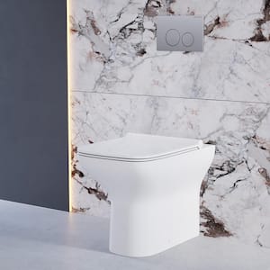 Carre Square Back to Wall Toilet Bowl Only Bundle in Glossy White