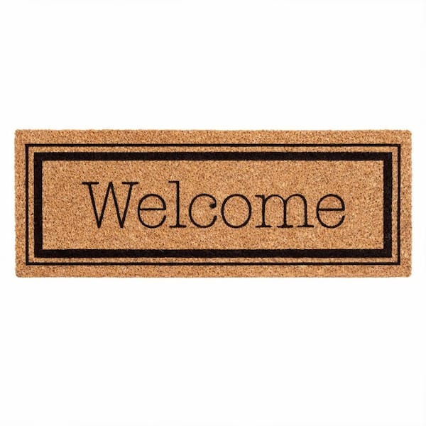 Welcome 30 in. x 10 in. Sheltered Front Door Mat Coir Coco Fibers