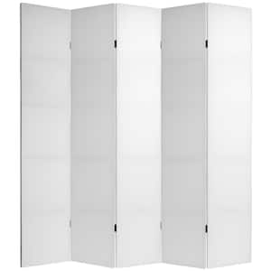 7 ft. White Do It Yourself Canvas 5-Panel Room Divider