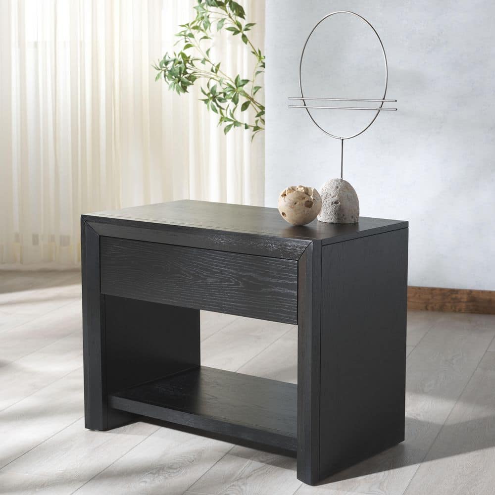 Darnell Black 1 Drawer Nightstand