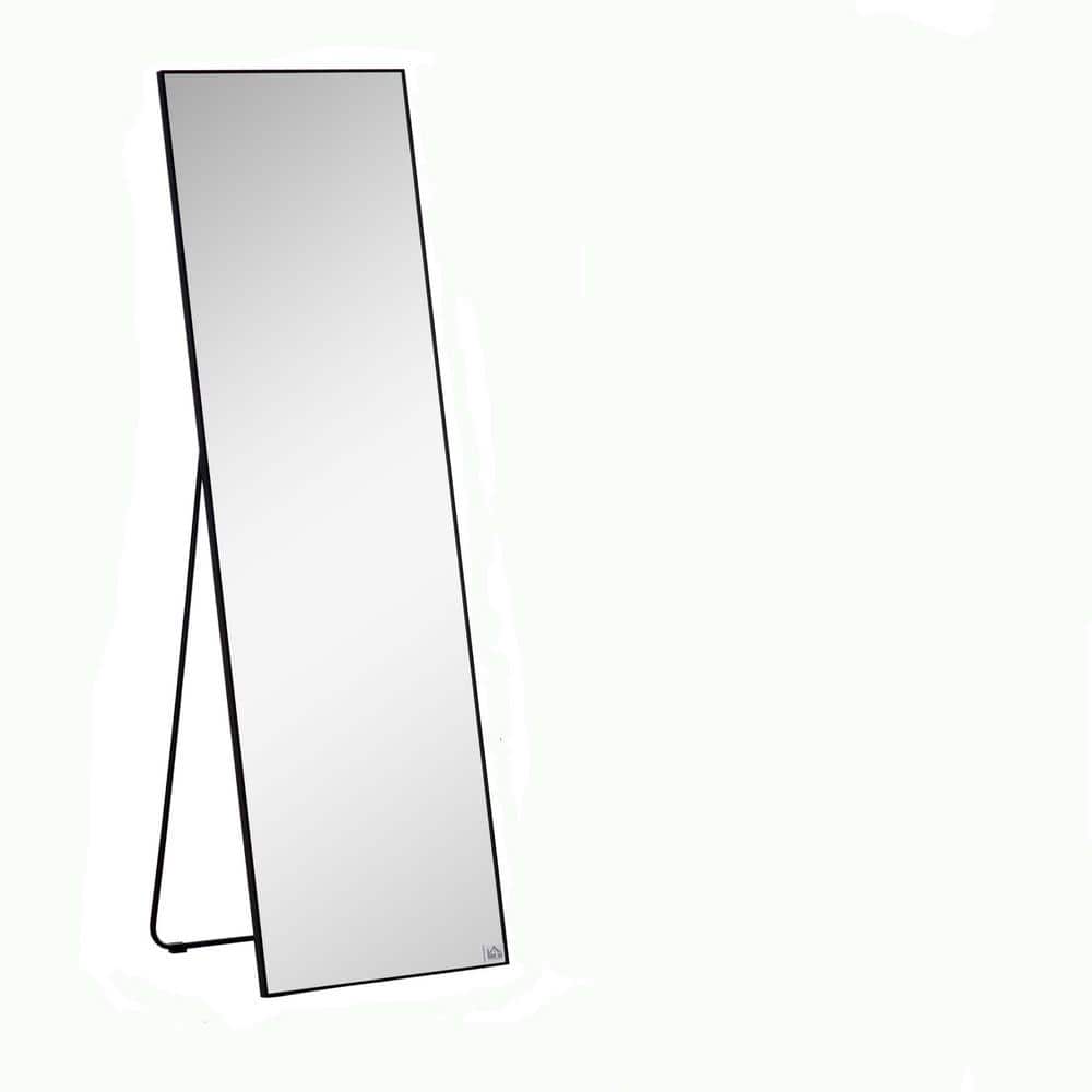 20 in. W x 64 in. H Framed Rectangular Full-Length Black Mirror for Living 