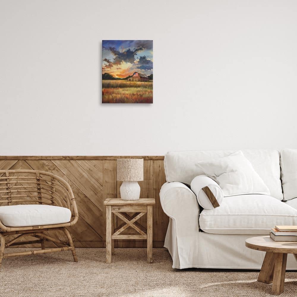 American Barn at Sunset by Arlington Prints Unframed Nature Graphic Art Print 20 in. x 16 in. price history on PriceWatchPro