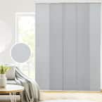 Skyrise Cut-to-Size Grey Light Filtering Adjustable Sliding Panel Track Blind w/ 23 in. Slats Up to 86 in. W x 96 in. L