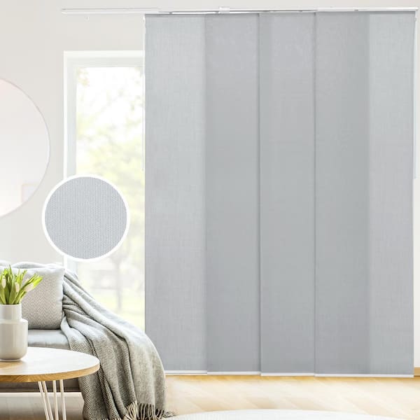 Chicology Skyrise Cut-to-Size Grey Light Filtering Adjustable Sliding Panel Track Blind w/ 23 in. Slats Up to 86 in. W x 96 in. L