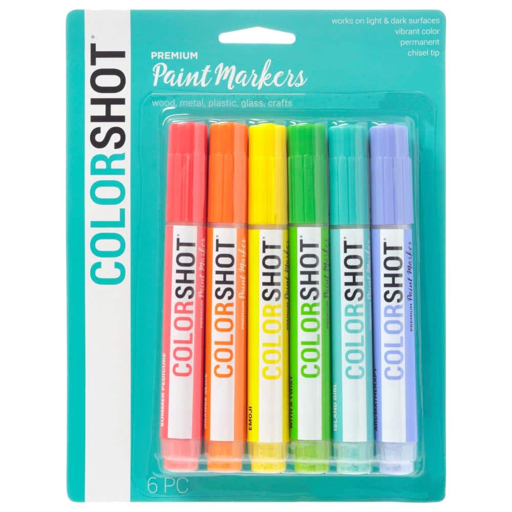 COLORSHOT Neon Acrylic Craft Paint Pen (6-Pack) 43874 - The Home Depot